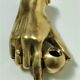 hand bronze art paperweight pen holder early XXth