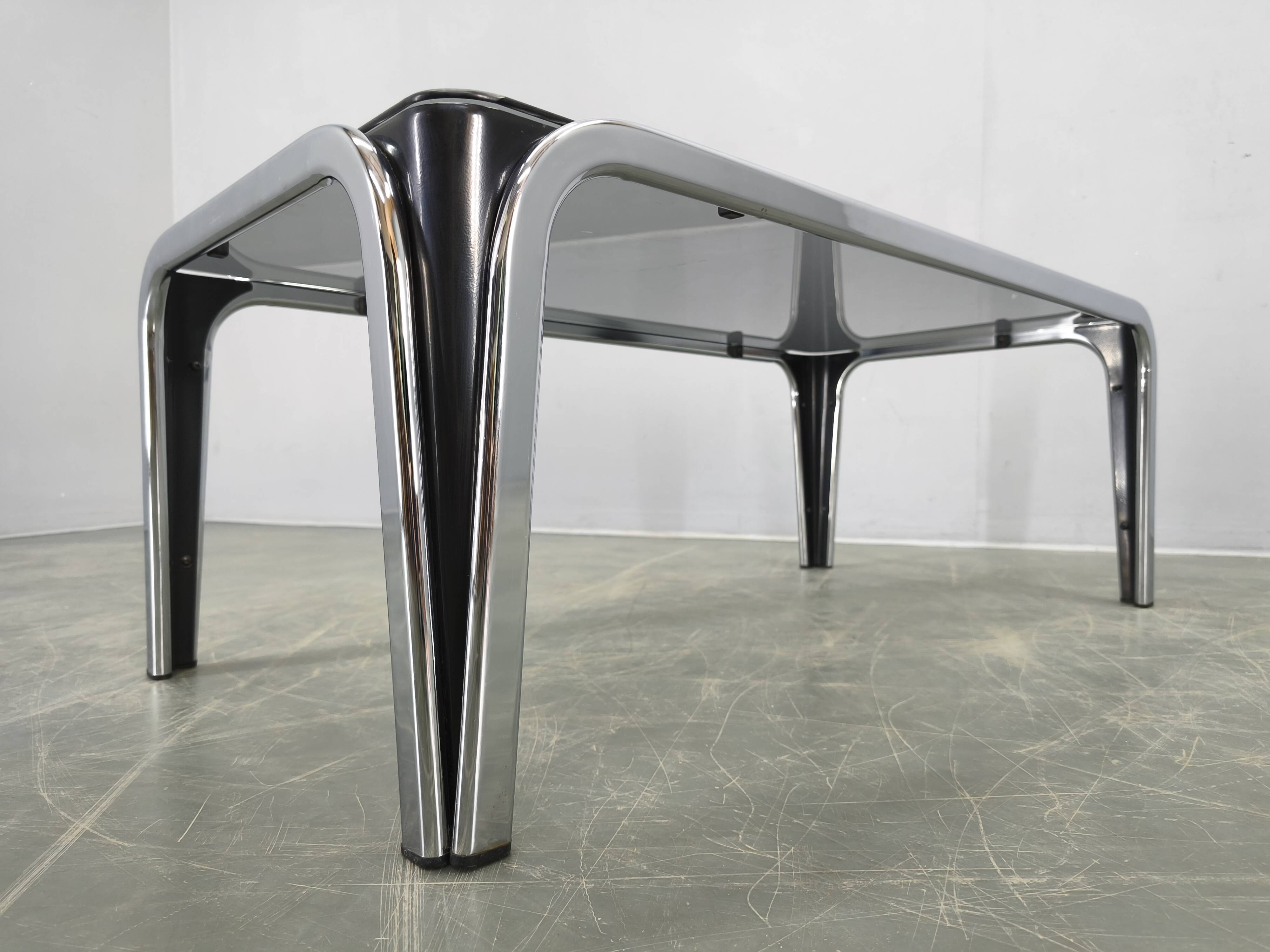 Mid-century modern coffee table produced in Italy during the 1970s.