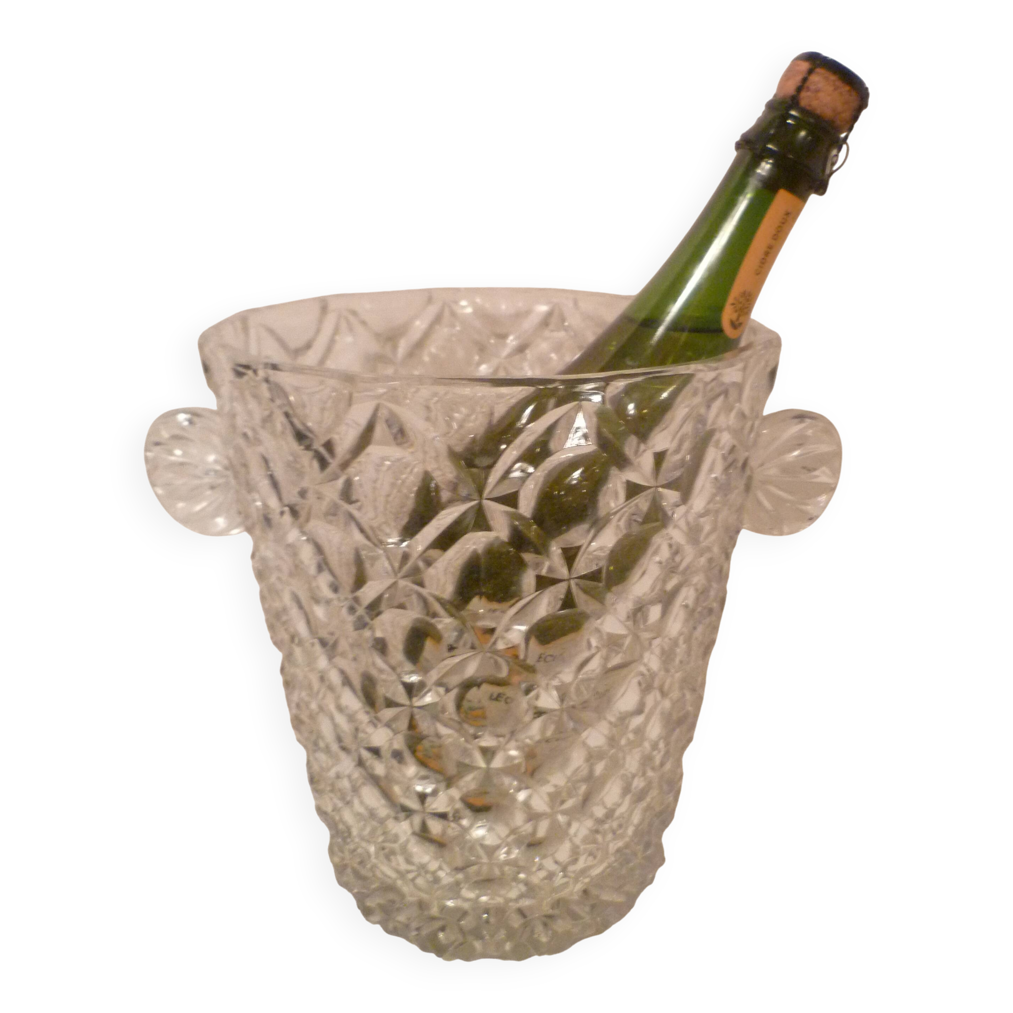 Fan-sized crystal champagne bucket