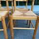 6 Scandinavian chairs in solid wood and straw, 1980