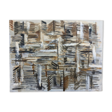 1964 Mid-Century Modern "Forest" Swedish Vintage Abstract Oil Painting, Framed