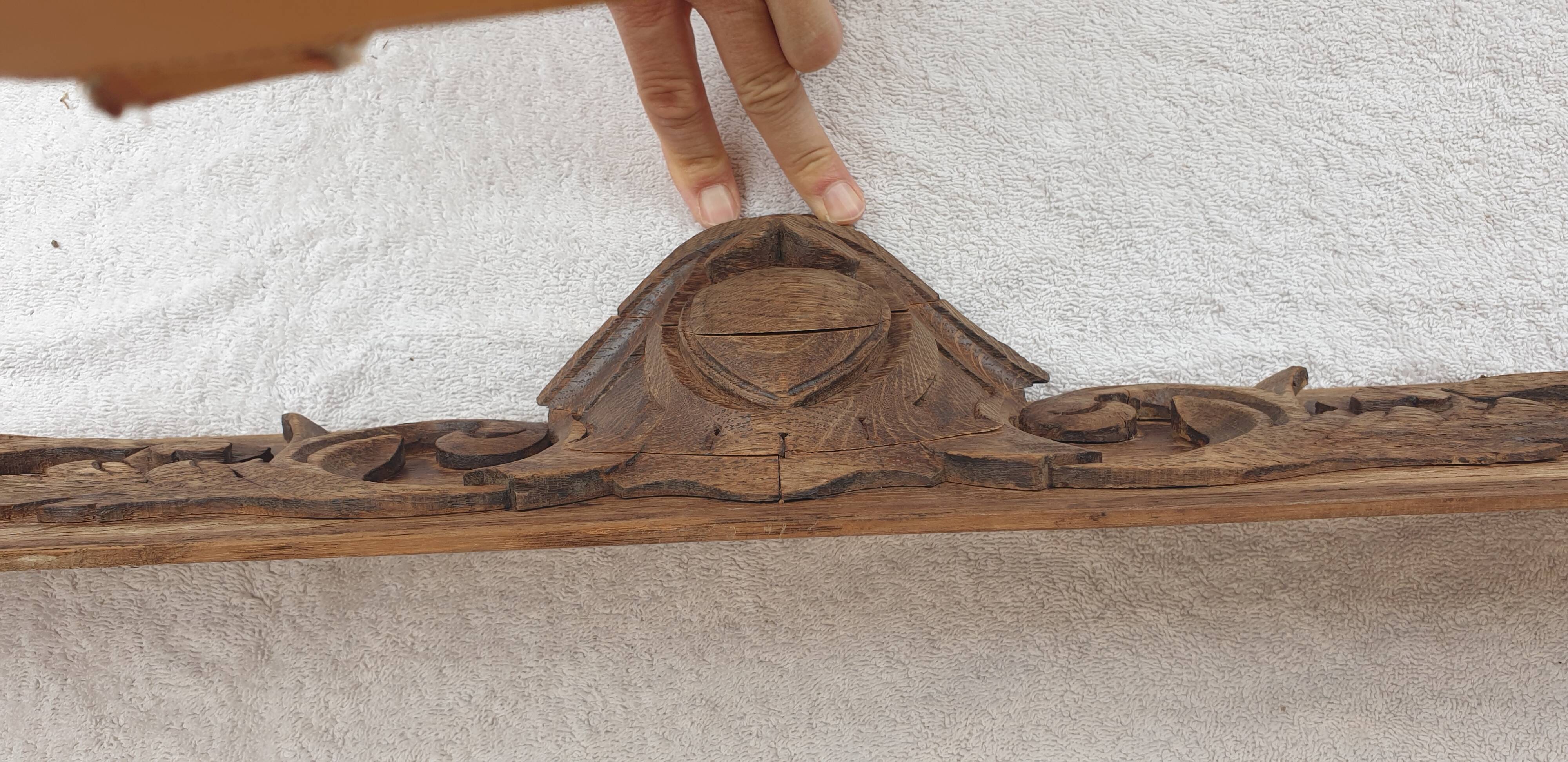 Finely carved wooden pediment