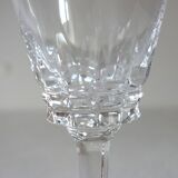 8 vintage Vannes crystal white wine glasses
