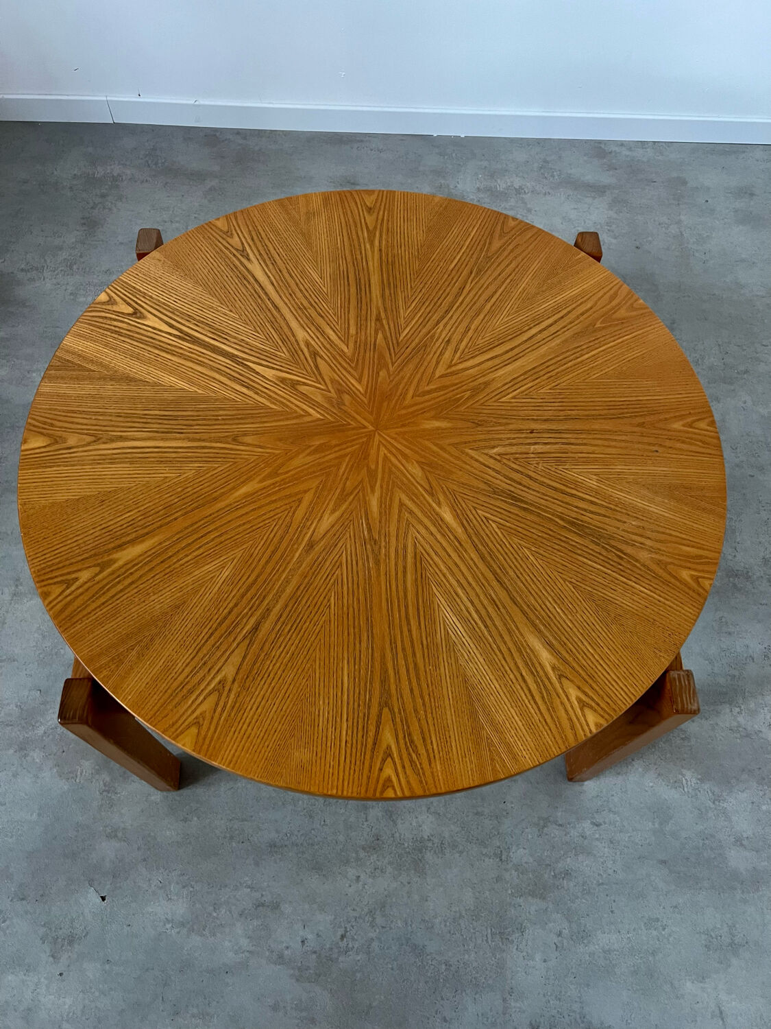 Ancienne table basse bois design années 60 Italy vintage