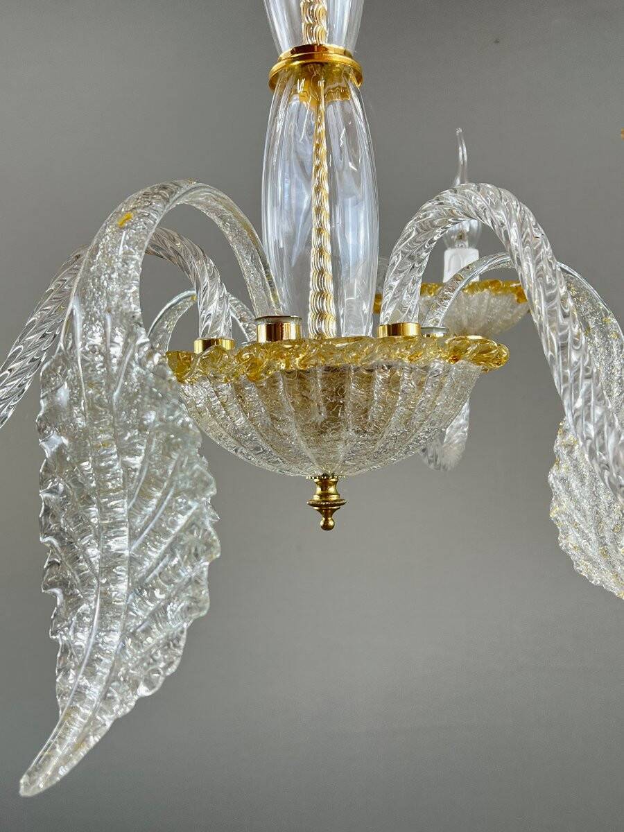 Murano glass chandelier with three lights, 20th century