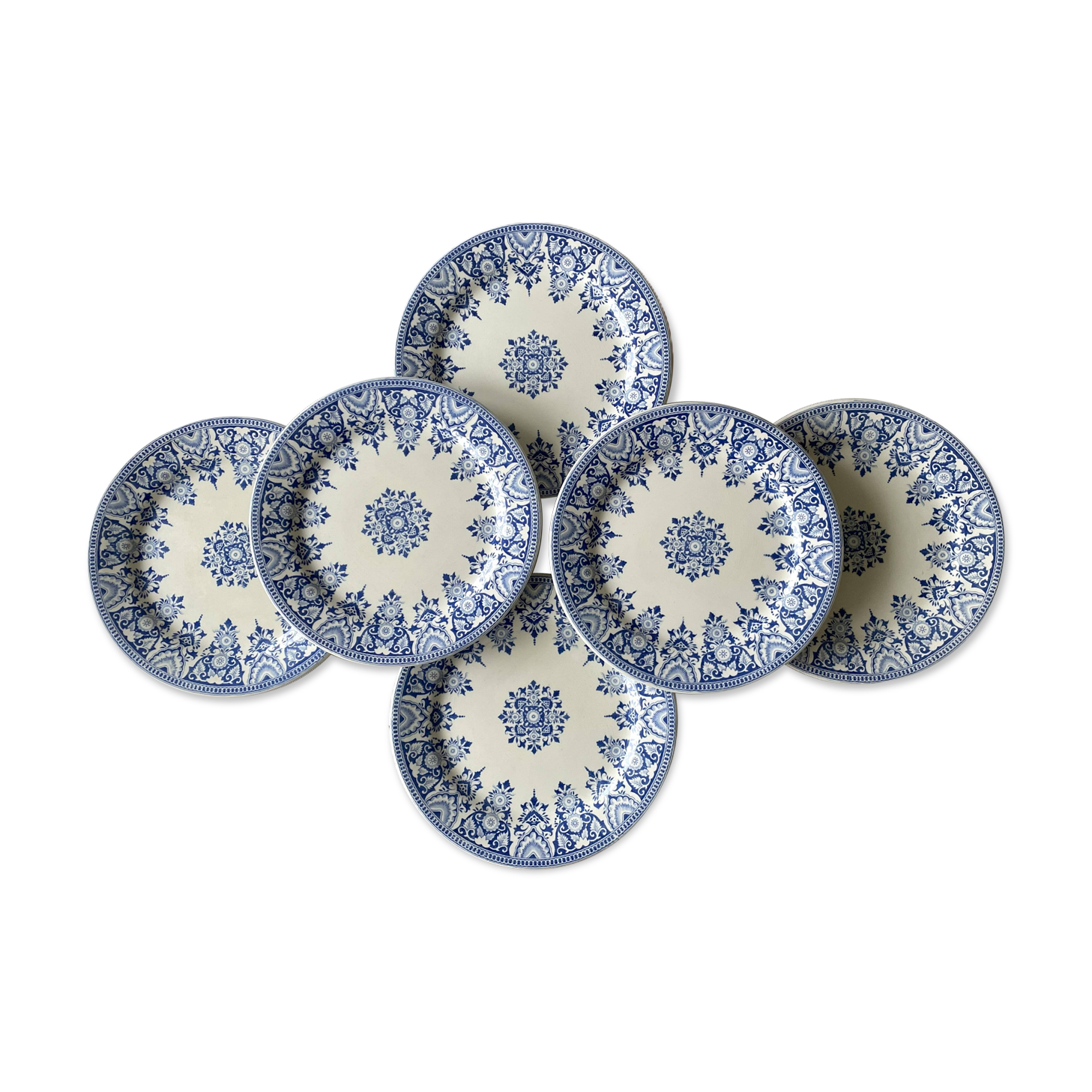 6 old flat plates in Gien earthenware