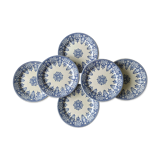 6 old flat plates in Gien earthenware