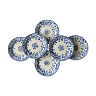 6 old flat plates in Gien earthenware