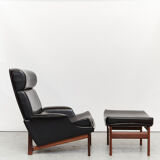 Ib kofod larsen lounge chair & ottoman "Adam" for Mogens kold