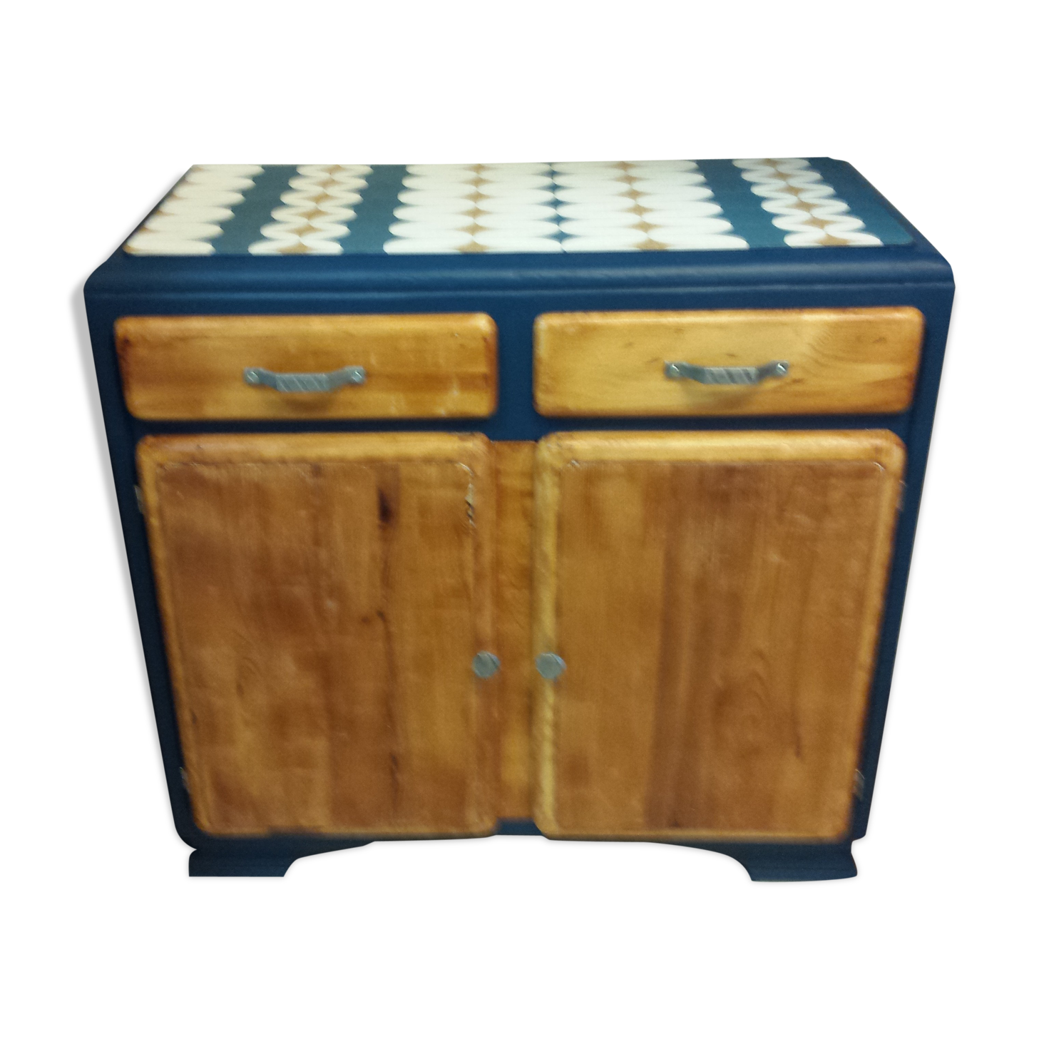 Mado bass buffet renovated wood and blue