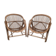 Pair of Shell-shaped Rotin chairs