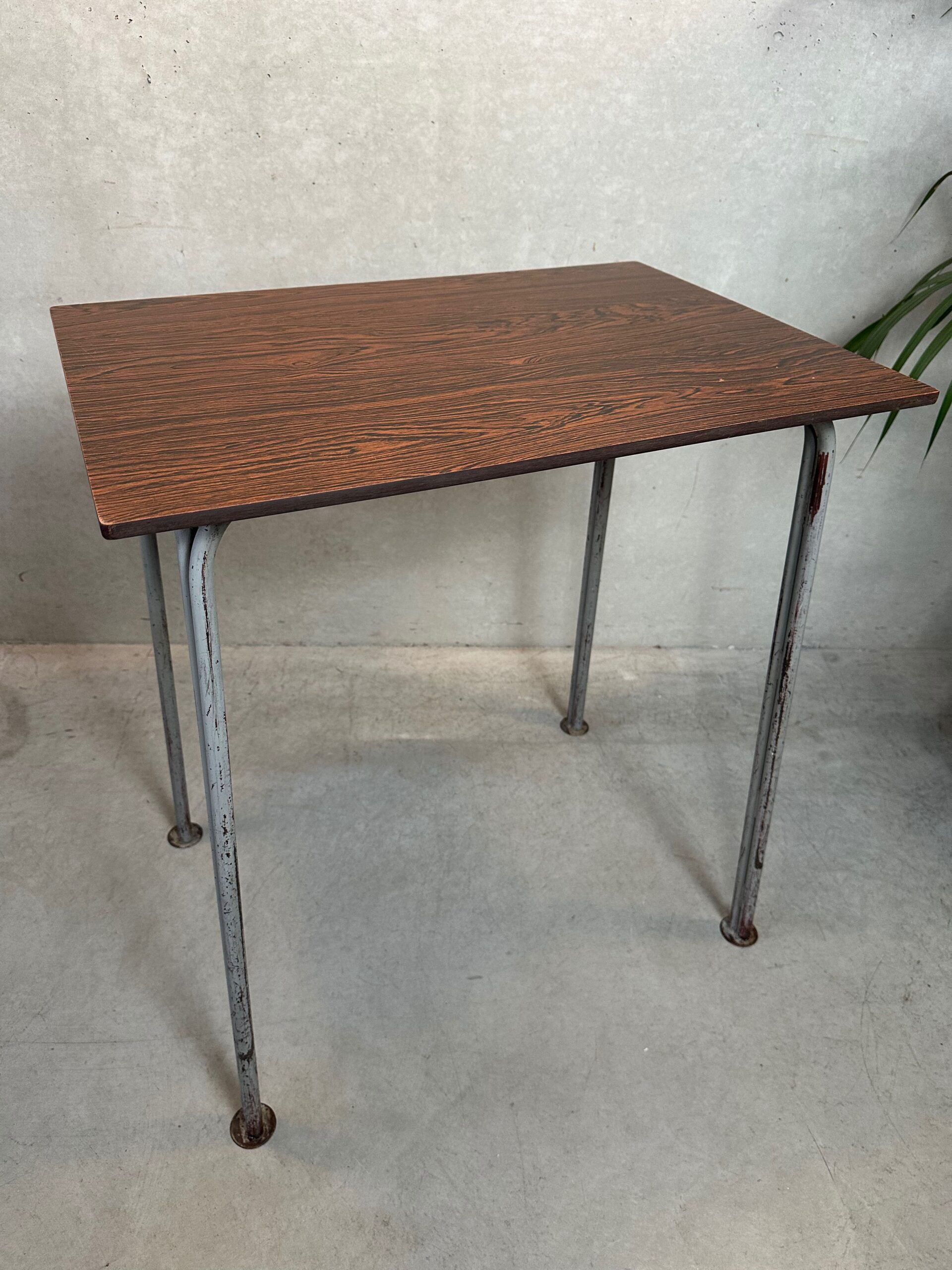Vintage industrial school tables – steel and composite