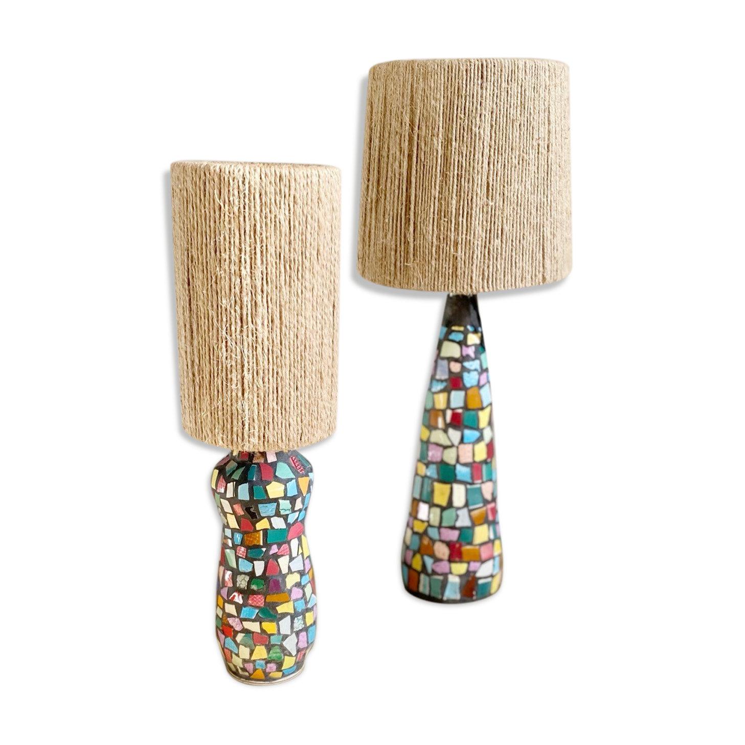 Pair of picassiette lamps