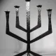 Brutalist Hammered Texture Metal Candelabrum