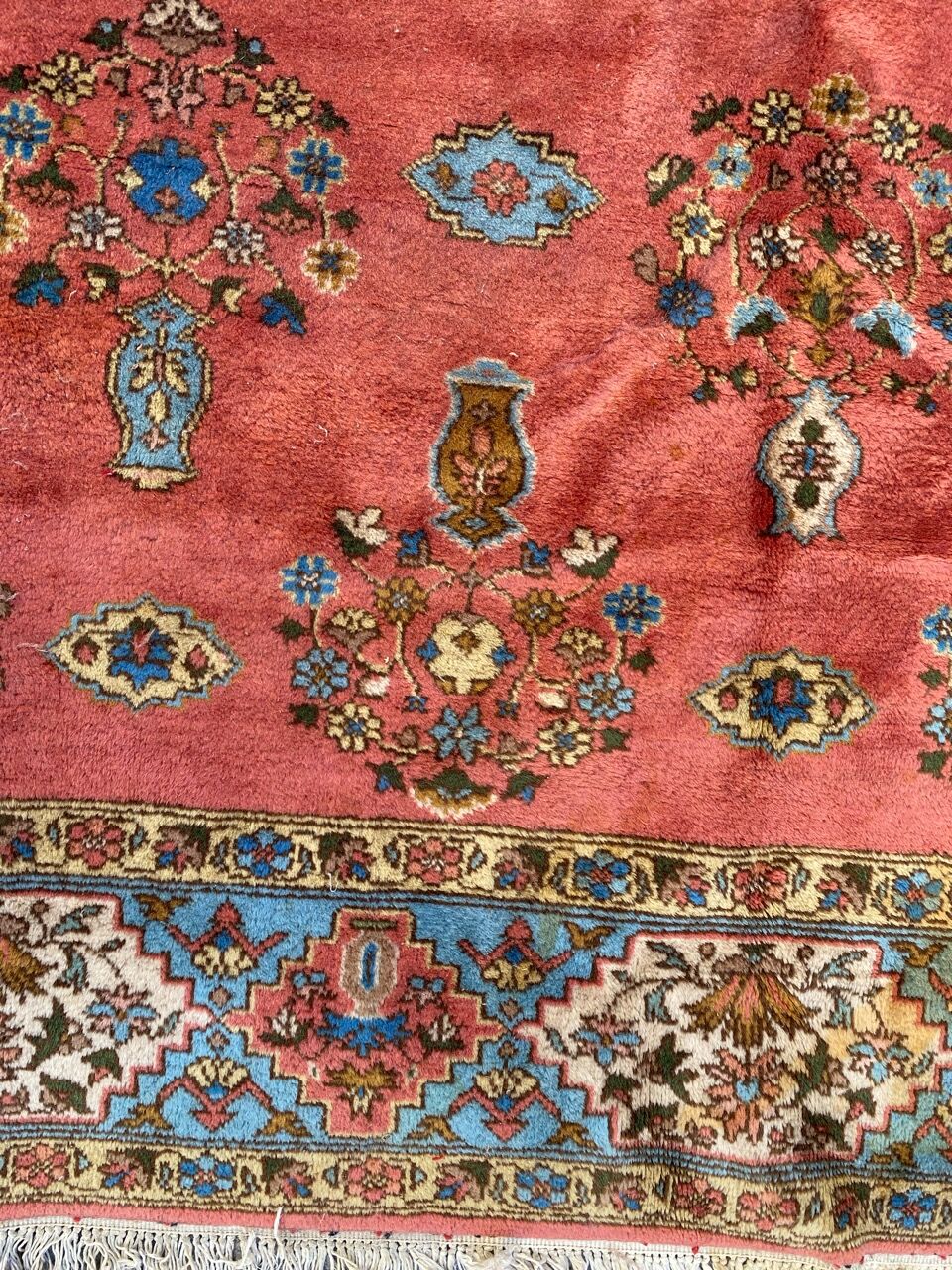 Large handmade vintage carpet Transylvania 198x298 cm