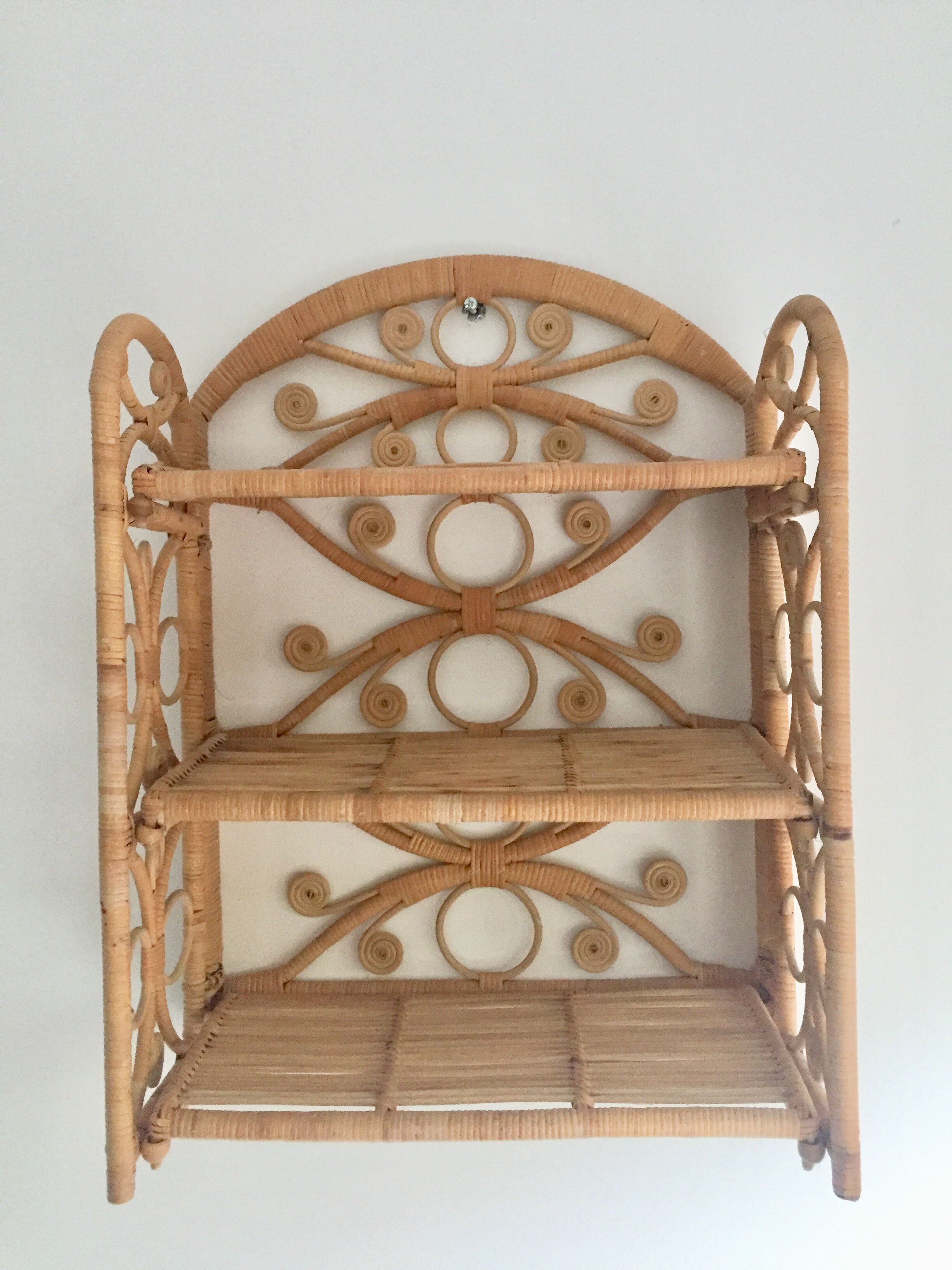 Etagere rotin peacock vintage