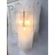 Set of Two Contemporary Venied-White "Alabastro" Listelli Murano Wall Sconces