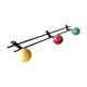 Cloakroom coat rack steel pateres balls wood