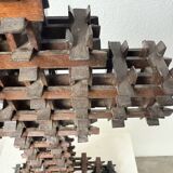 Crucifix sculpture Tramp Art 1900