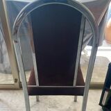 Quatre chaises chrome et velours ras marron design 70