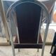 Quatre chaises chrome et velours ras marron design 70