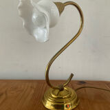 Vintage brass and opaline lamp