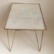 Coffee table gilded metal and white rigidule top 50