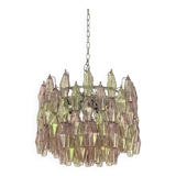 Contemporary Multicolor "Poliedri" Murano Glass Chandelier in Venini Style