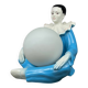 Mid-century Italian Pierrot table lamp in blue ceramic, 1960s.
