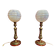 Lampes XIX ème, bronze doré, signées