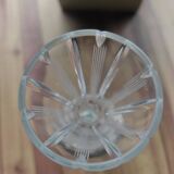 Soliflore en verre taillé et étain italien sculpté PELTRO vintage