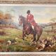 Oil Painting Canvas Hunting Hound Horse Signed Lebailly