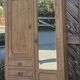 Antique Parisian wardrobe in solid raw oak: hanging space + shelves