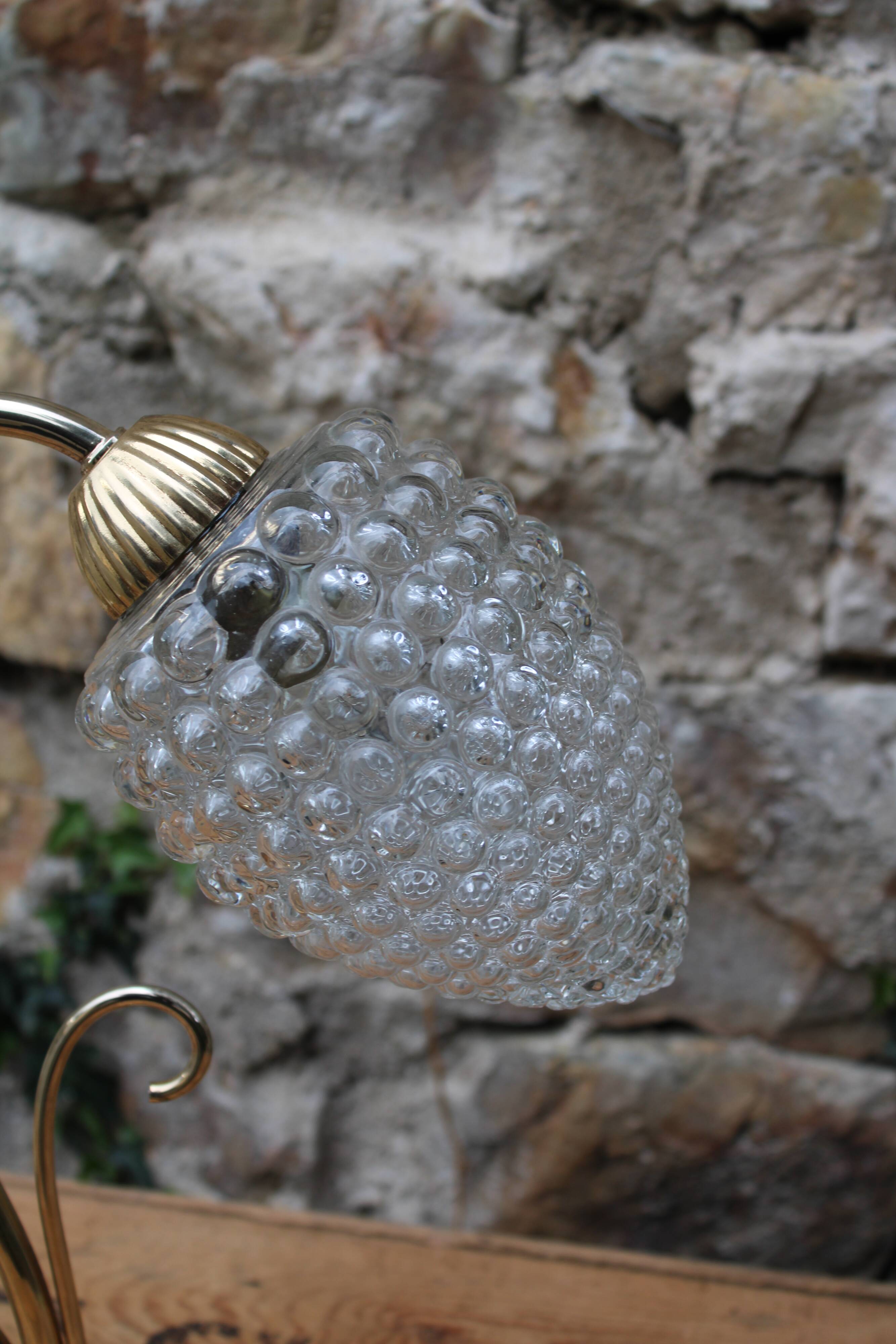 Brass pine cone lamp