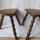 Duo wooden tripod stools