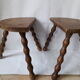 Duo wooden tripod stools