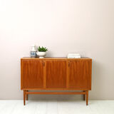 Scandinavian teak highboard with drawers