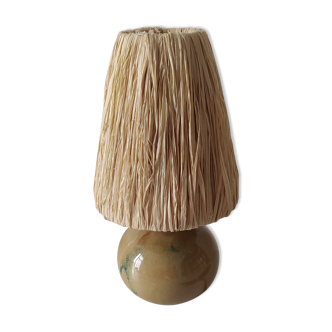 small bedside lamp gres enamelled rafia