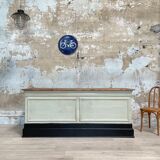 Bank counter furniture in patinated wood, circa 1900