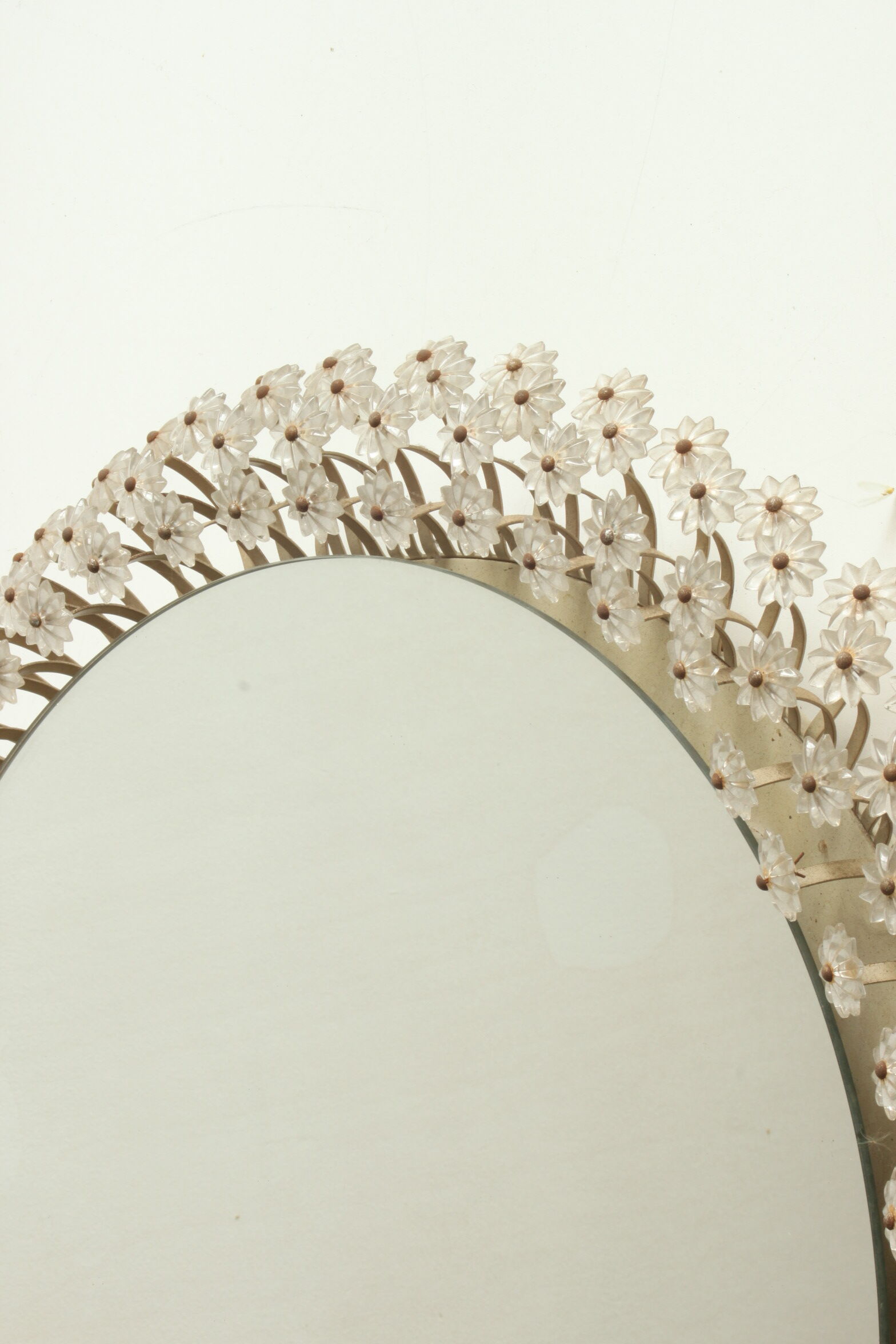 Illuminated flower mirror by Emil Steynar for Rupert Nikoll, Austria 1960s, 68cm.