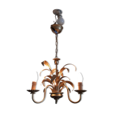 Vintage chandelier in golden metal