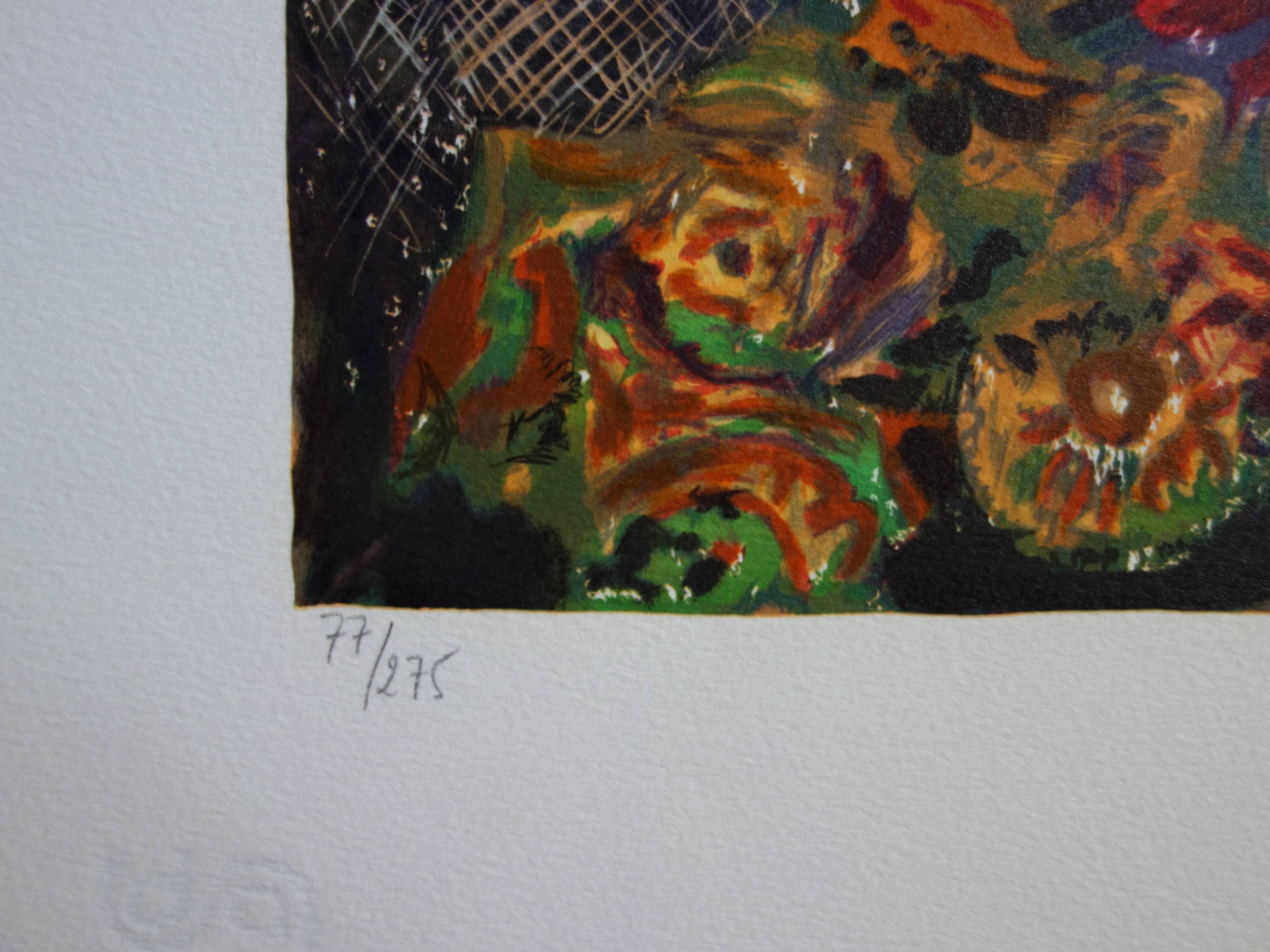 Yvonne CHEFFER DELOUIS: Reading in the Salon, Original signed lithograph