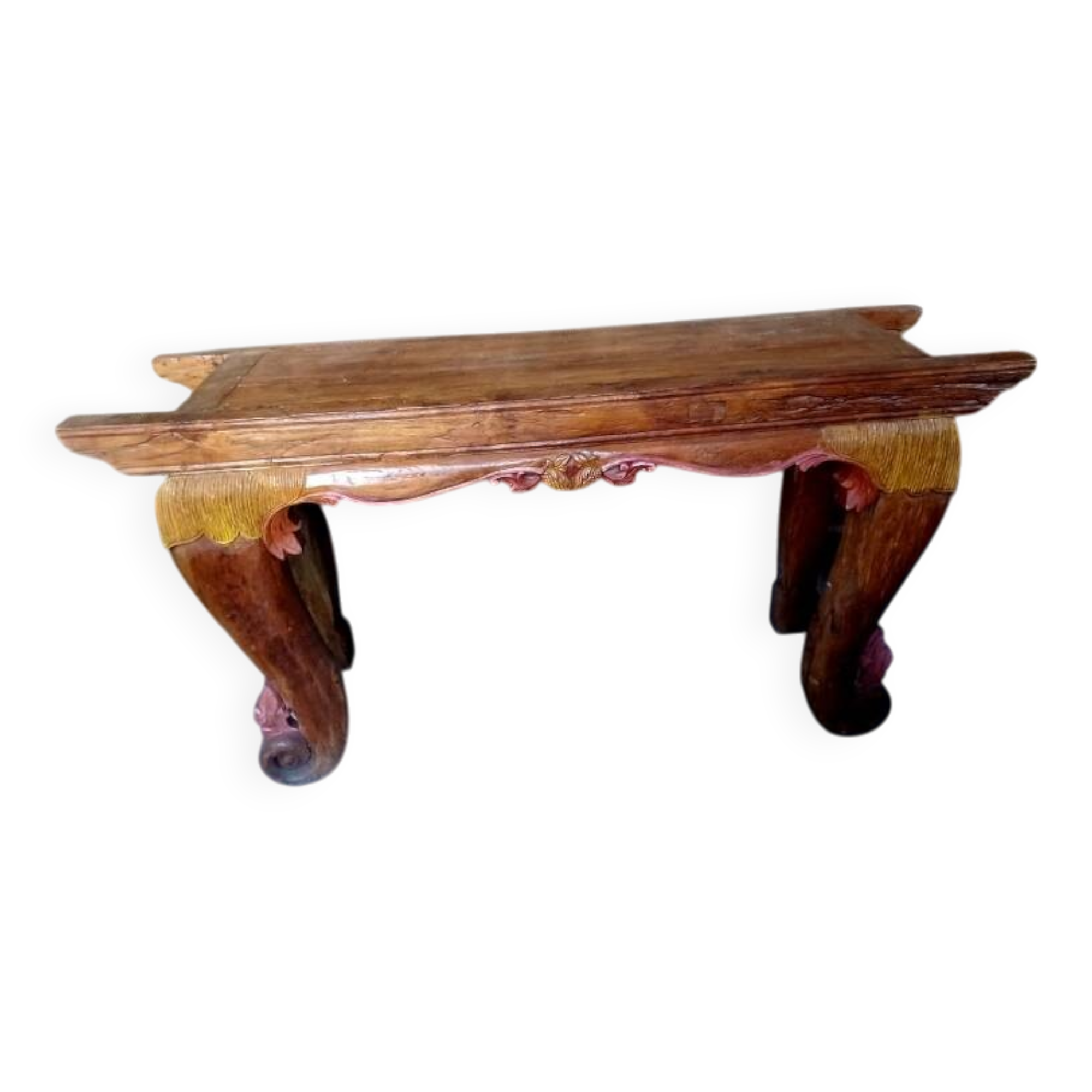 Antique console table in ethnic exotic wood