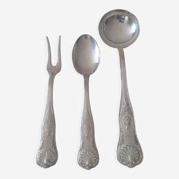 Silver metal service cutlery