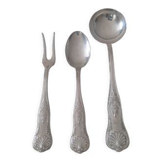 Silver metal service cutlery