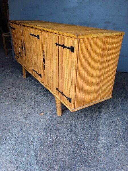Enfilade en rotin époque 1950/60