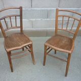 Pair of chairs bistro clear patina