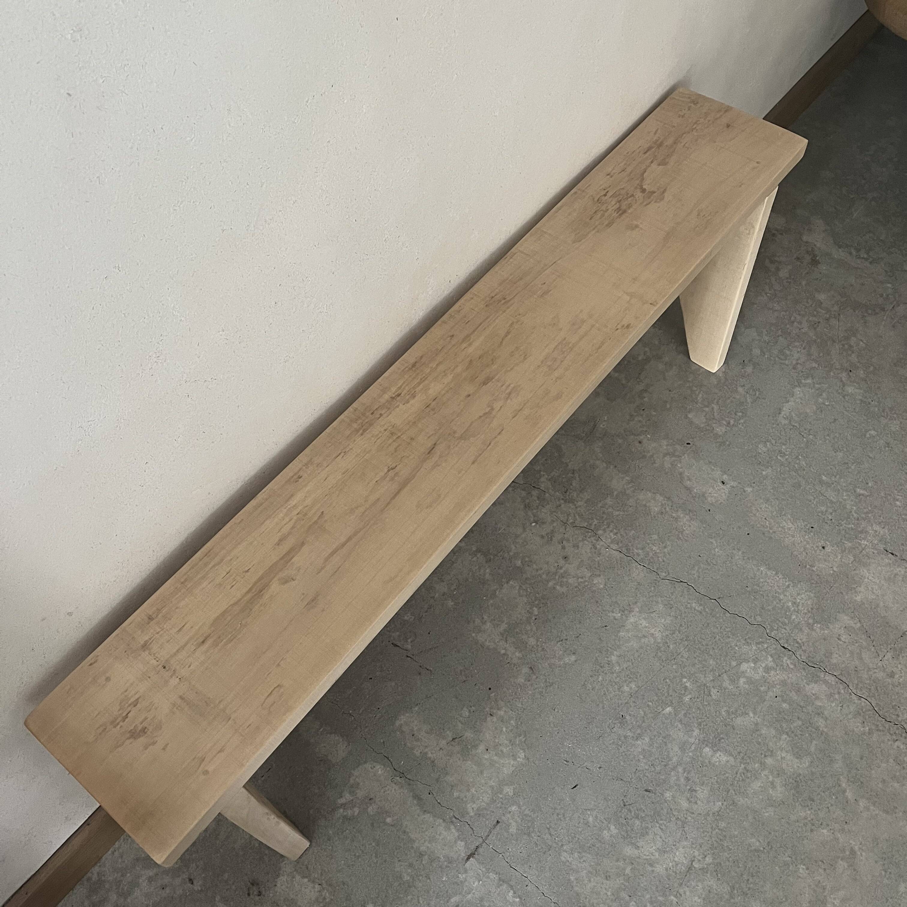 Small bench in raw wood