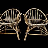 Pair of rattan armchairs from the 60s