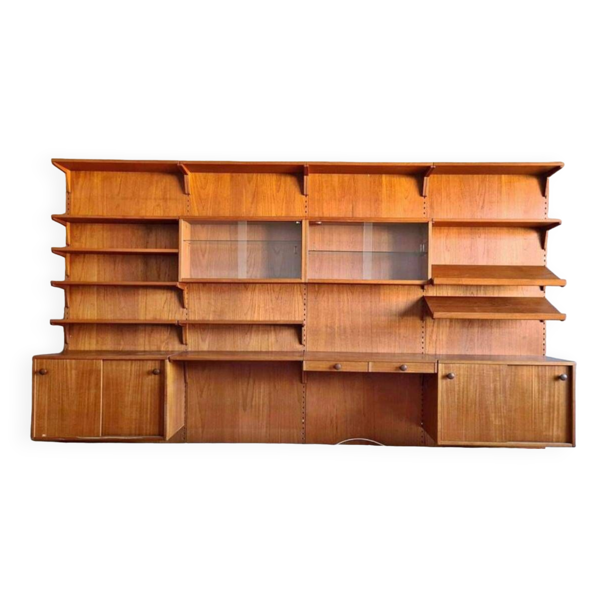 Vintage Teak Wall Unit Nils Jonsson for Troedes Bjärnum